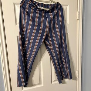 Saltwater LUXE Blue and Orange Striped Cropped Pants